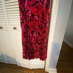 Milly Vibrant Red and Black Midi Skirt